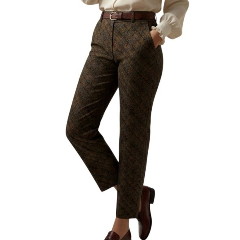 MANILA GRACE Italian Designer Women's Crop Tweed Tailored Trouser NWT $216